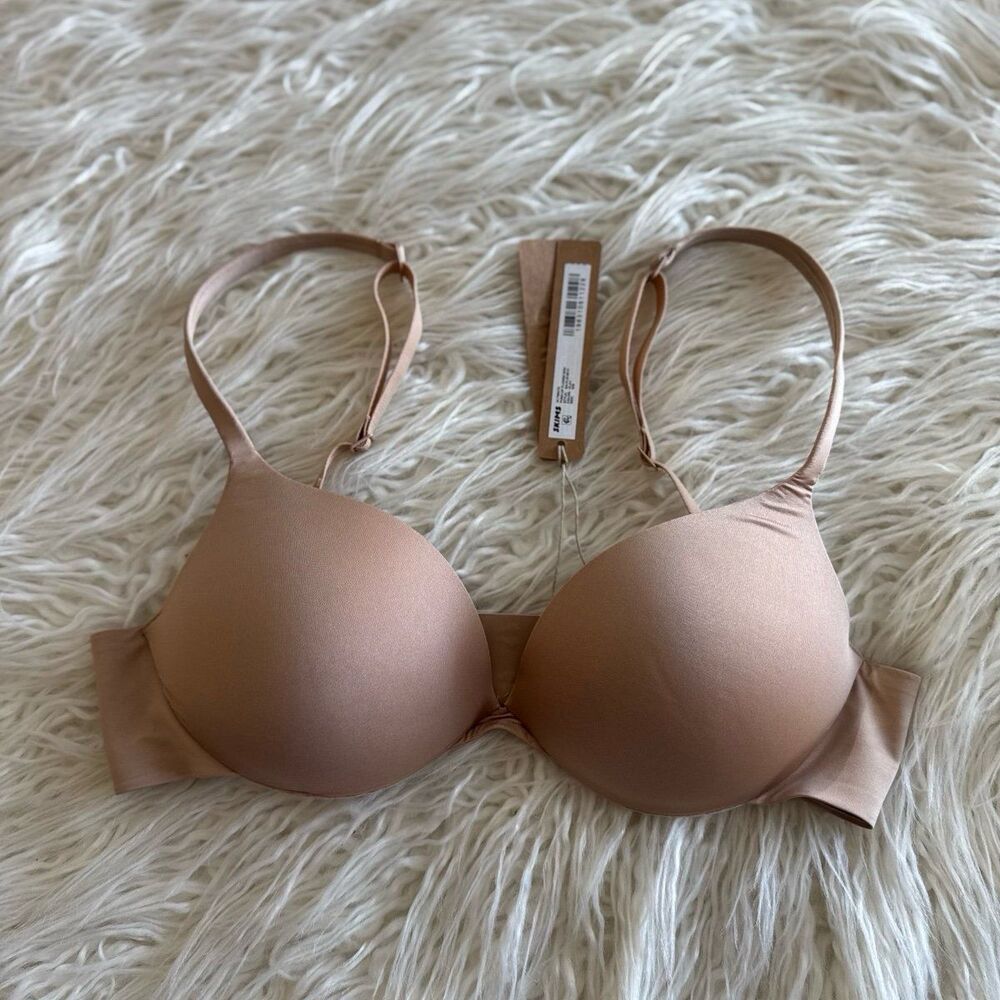 Skims Ultimate Push up Plunge Bra Clay Size 34B